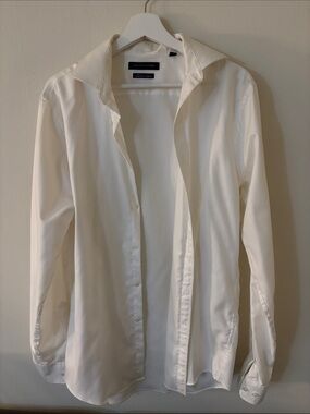 Tommy Hilfiger Men's Cream Dress Shirt – Spread Collar